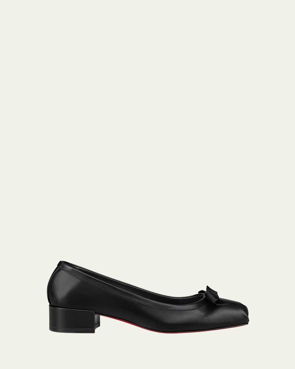 Mamaflirt Leather Red Sole Ballerina Pumps